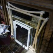 A Remploy bedside table, two mirrors,