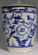 An Eastern blue and white storage jar