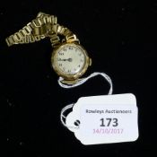 A 9 ct gold cased lady's wristwatch, the movement signed Buren,