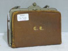 A vintage travelling dressing case