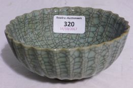 A Chinese celadon crackle glaze bowl