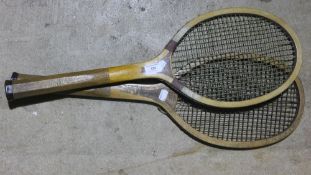 Two vintage tennis rackets