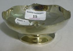 A silver pedestal bowl