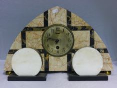 An Art Deco clock garniture