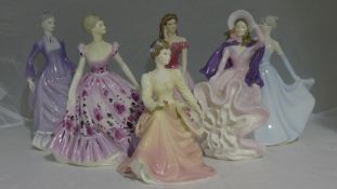 A collection of Coalport porcelain ladies