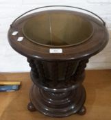 A Dutch wooden coal bucket