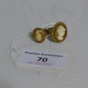 Two 9 ct gold cameo rings (6 grammes all in)