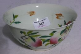 A Chinese bowl decorated with peaches