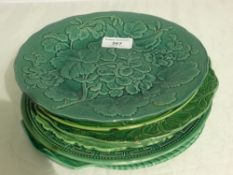 A quantity Wedgwood and other cabbage leaf plates