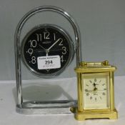 A Seiko clock and a carriage clock