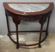 A Chinese marble top side table