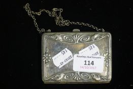 A silver card case