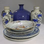 A quantity of 18th century Chinese plates and other ceramics