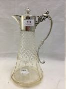 An Edwardian EPNS and cut glass claret jug