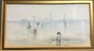 River Scene, Watercolour CONDITION REPORTS: Generally in good condition,