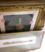 A watercolour and a print of Augustus Keppel,