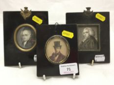 Three Victorian miniature prints