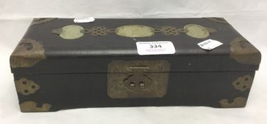 A Chinese jade mounted wooden box