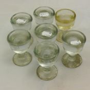 A set of six 19th century penny lick glasses;