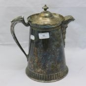 A large silver plated lidded jug