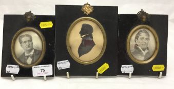 Three Victorian framed miniatures