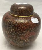 A cloisonne ginger jar