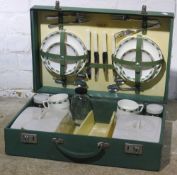 A vintage cased picnic set