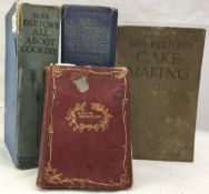 Three Mrs Beeton's cook books, etc.