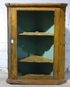 A Victorian pine hanging corner shelf