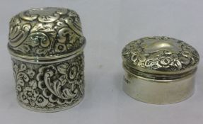 Two embossed silver trinket boxes