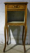 A French marble top bedside cupboard