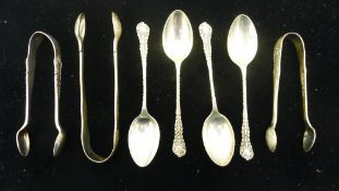 A quantity of silver teaspoons, etc.