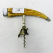 An antler handled corkscrew