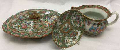 Three pieces of 19th century Canton porcelain