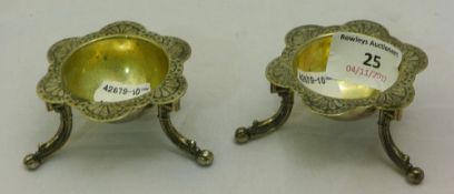 A pair of Christopher Dresser style plated salts
