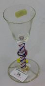 An 18th century air twist wine glass CONDITION REPORTS: Some general wear,