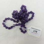 A string of amethyst beads