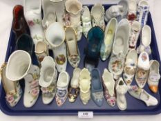 A collection of ceramic shoes