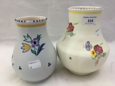 Two Poole pottery vases