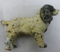 A cold painted lead spaniel