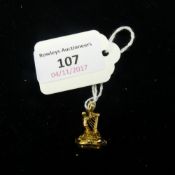 A 9 ct gold 'Irish' bloodstone and gem set fob seal (6 grammes all in)