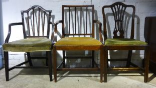 Three upholstered dining chairs