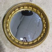 Two gilt framed convex wall mirrors
