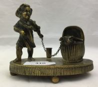 A 19th century bronze smokers table companion