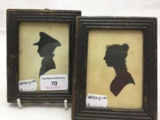 A pair of Victorian framed silhouettes