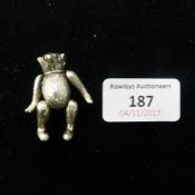 A silver teddy bear