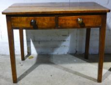 A 19th century mahogany two drawer side table