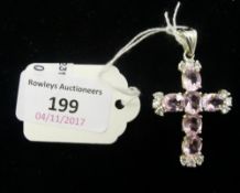 A silver and cubic zirconia crucifix