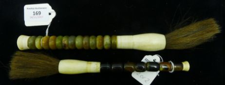 Two agate mounted brushes