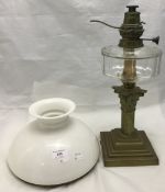 A Victorian oil lamp